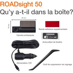 OSRAM ROADsight 50, Front Car Camera, dashcam, Full HD 1440p, 30 fps, 140° wide angle, Wi-Fi, GPS