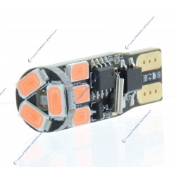 Lampadina 9 LED SMD ROSA - W5W - Lampadina Strobo 12V LED Flash T10