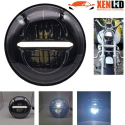 Óptica Full LED Moto - Redonda 5.75" 45W 3240Lms 5500K - Negra - XENLED - LED tipo original - 1057B