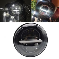 Óptica Full LED Moto - Redonda 5.75" 45W 3240Lms 5500K - Negra - XENLED - LED tipo original - 1057B