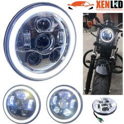 Phare Full LED Moto 1681S - 6 Lentilles - Rond 7" 40W 4300Lms 5500K - Chromé - XENLED Phare moto
