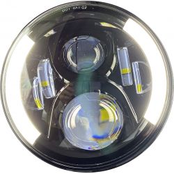 Óptica Full LED Moto 6081B - Redonda 7" 40W 4500Lms 5500K - Negro
