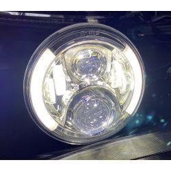 Phare Full LED Moto 6081S - Rond 7" 40W 4500Lms 5500K - Chromé - XENLED Phare moto