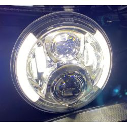 Óptica Full LED Moto 6081S - Redonda 7" 40W 4500Lms 5500K - Cromada