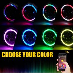 2x Full RGB LED Moto RGB2M Óptica - Redondo 7" 40W 4500Lms 5500K - Cuerpo Negro - XENLED