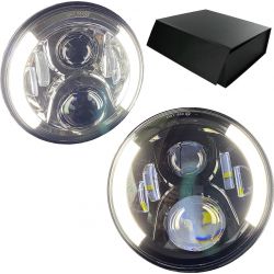 Optique LED adaptable HARLEY DAVIDSON Softail 4 Gang-Kicker 1340 - Homologué 7 pouces 40W 4500Lms