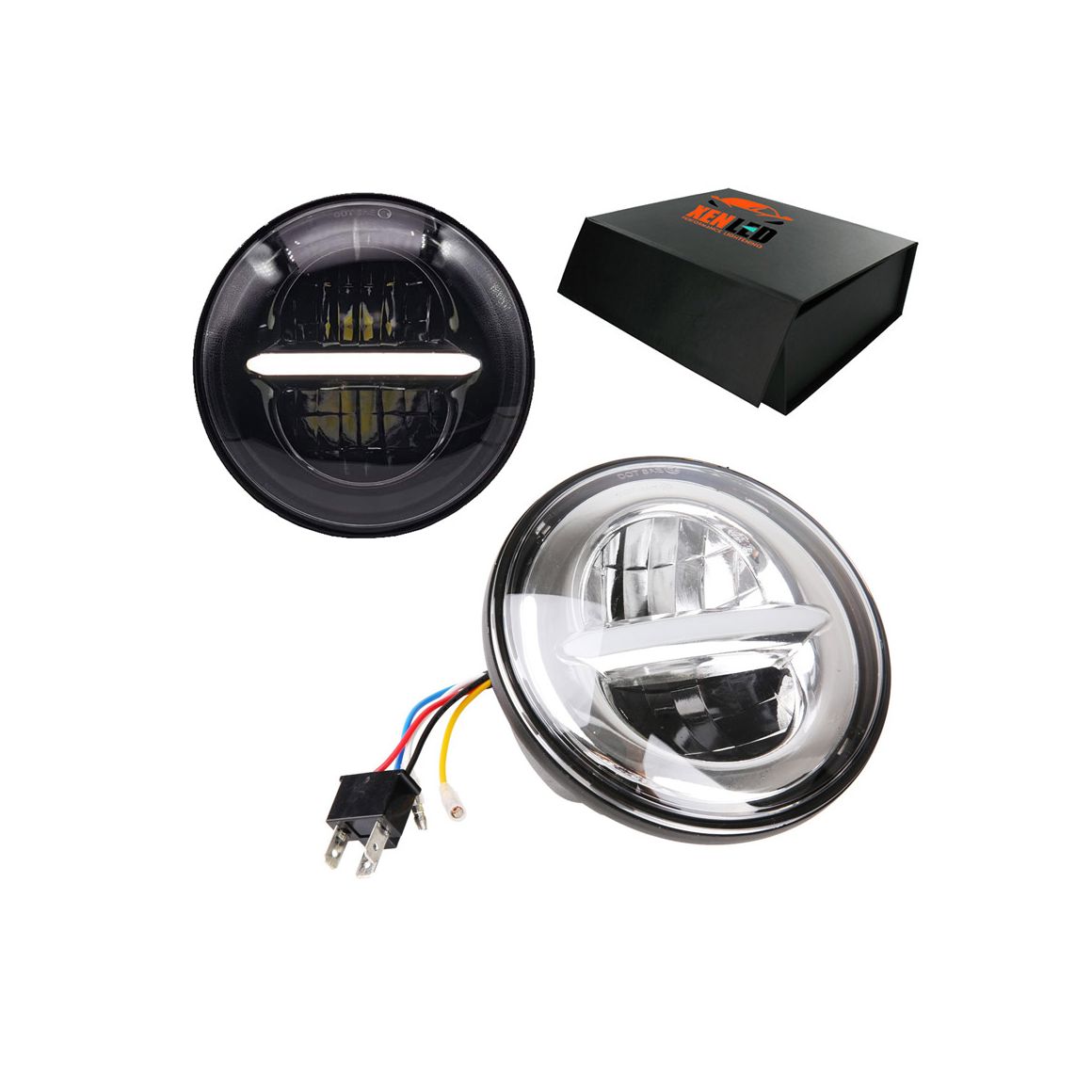 Optique LED 5.75 HARLEY DAVIDSON Dyna Wide Glide 1450 - Homologué Rond 50W 5000lms