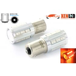 2x LED bulbs 21 sg - P21W - orange / blood