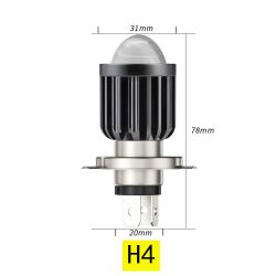 Ampoule Bi-LED H4 P43t 4D-LENS ALTERNÉE - 9-32Vdc - 6000K - 4000lms - XENLED