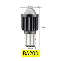 Bi-LED-Lampe BA20D Gelb 4D-LINSE ALTERNATIV - 9-32Vdc - 2500K - 4000lms - XENLED