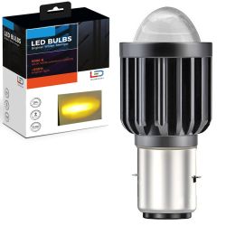 Bi-LED bulb BA20D Yellow 4D-LENS ALTERNATE - 9-32Vdc - 2500K - 4000lms - XENLED