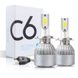 2 x LED bulbs h7 ventilated cob c6 - 3800lm - 12v / 24v