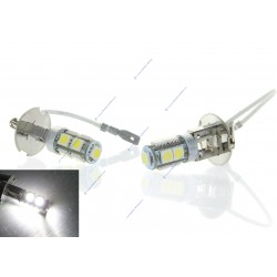 2 x bombillas H3 24V - LED SMD 9 LED - Lámpara para camión / Señalización - Blanco