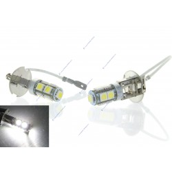 2 x lâmpadas H3 24V - LED SMD 9 LED - Lâmpada de caminhão / Sinalização - Branca