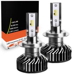 Kit AMPOULES H7 LED Ventilées FF2 - 5000Lms - 6000°K - Taille Mini