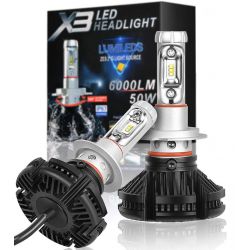 2 x H7 LED XT3 Glühbirnen 50 W – 6000 lm – 12 V/24 V – LED-Lampen
