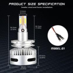 Kit 2 Bombillas LED D1S D3S N26 45W 11600Lms LED Pro - Diseño Lenticular