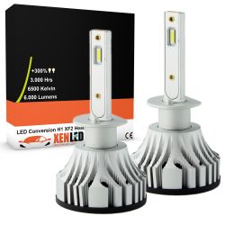 Kit AMPOULES H1 LED Ventilées XF2 - 6000Lms - 6500°K - Taille Mini 36W