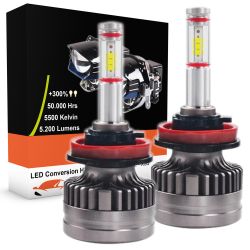 120W 20000LM High Power 6500K Extremely Bright H8 H9 Conversion Kit ARISMOTOR H11 LED Headlight Bulbs 