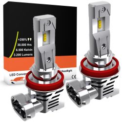 2x Ampoules H8 H9 H11 LED Terminator3 All-in-One 3200Lms réels CANBUS - XENLED - SANS ERREUR