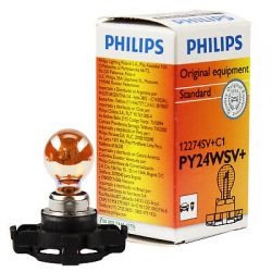 1x Bombilla PY24W Plata Philips - PY24WSV+ - 12274SV+C1 - Intermitente Delantero