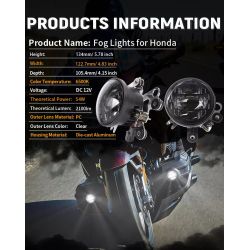 Kit feux additionnels LED Honda GL 1800 Goldwing 2012-2017 - 6500K - 54W - Homologué - NOIR