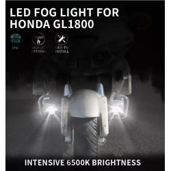 Kit zusätzliche LED-Scheinwerfer Honda GL 1800 Goldwing 2012-2017 - 6500K - 54W - Homologiert - SCHWARZ