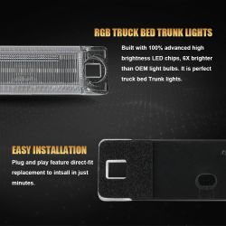 Kit de iluminación de maletero con luz Led RGB para cama de maletero para Dodge Ram 1500 de 2016 (2500 / 3500....)