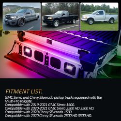 Kit de iluminación de maletero con luz Led RGB para cama de maletero para GMC Sierra & Chevrolet Silverado