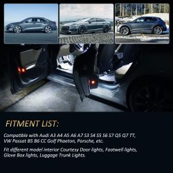Luce LED RGB di cortesia Audi A3 A4 A5 A6 A7 Q5 Q7 TT - Baule / vano portaoggetti / Porte - Le coppie