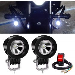 FEUX ADDITIONNEL LED - R 1200 GS Triple Black (K25) - BMW - 10W + FAISCEAU ET RELAI ADAPTABLE