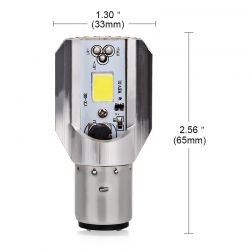 Ampoule Bi-LED S2 BA20D M2S - 9-12Vdc - 5000K - 800lms - XENLED - 50W d'éclairage - H6