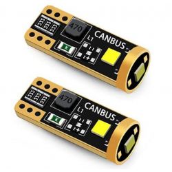2 lampadine x 3-LED W5W 400lms super-canbus xenled - oro