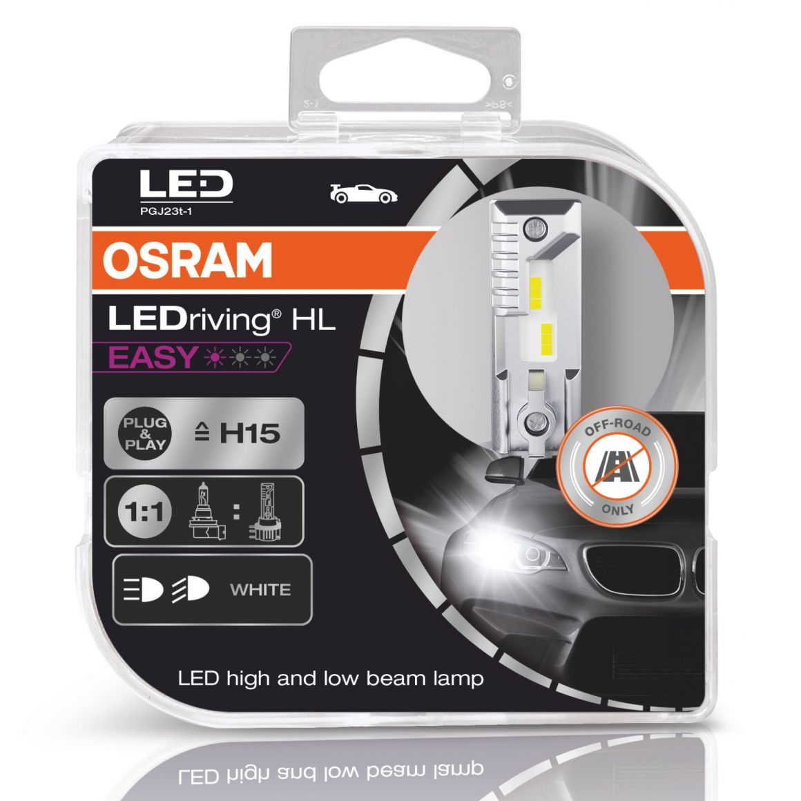 Arthur Foresee midnight 2x OSRAM LEDriving EASY H15 LED bulbs - 12V 16W 64176DWESY-HCB - PGJ23t-1 -  France-Xenon