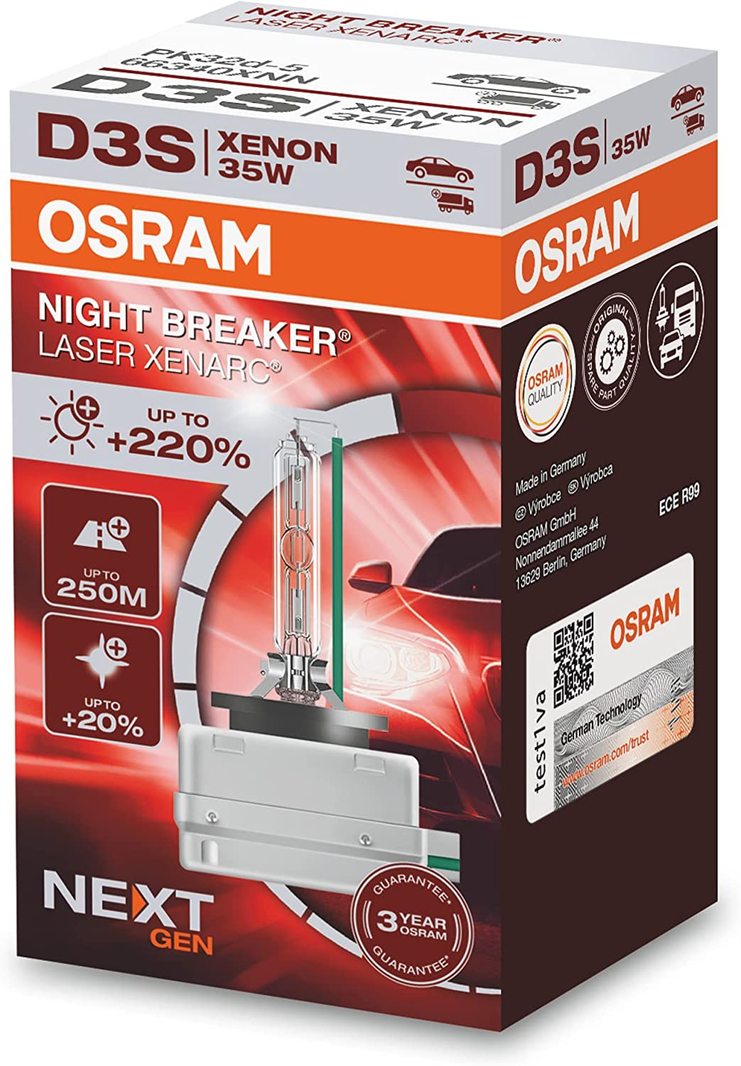 Diversity Retaliate amount of sales 1x Xenon bulb D3S OSRAM NIGHT BREAKER LASER (NEXT GEN) Xenarc - 35W +220%  66340XNN 3-year warranty - France-Xenon