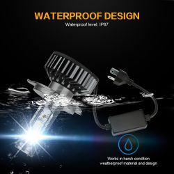 Kit AMPOULES H13 bi-LED Ventilées FF2 - 5000/6000Lms - 6000°K - Taille Mini