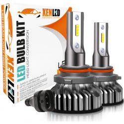 Kit 2 AMPOULES HB4 9006 LED Ventilées FF2 - 5000Lms - 6000°K - Taille Mini Lampe de voiture LED