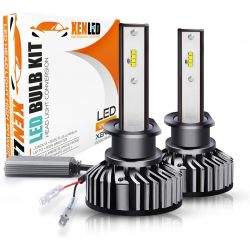 Kit AMPOULES H1 LED Ventilées FF2 - 5000Lms - 6000°K - Taille Mini