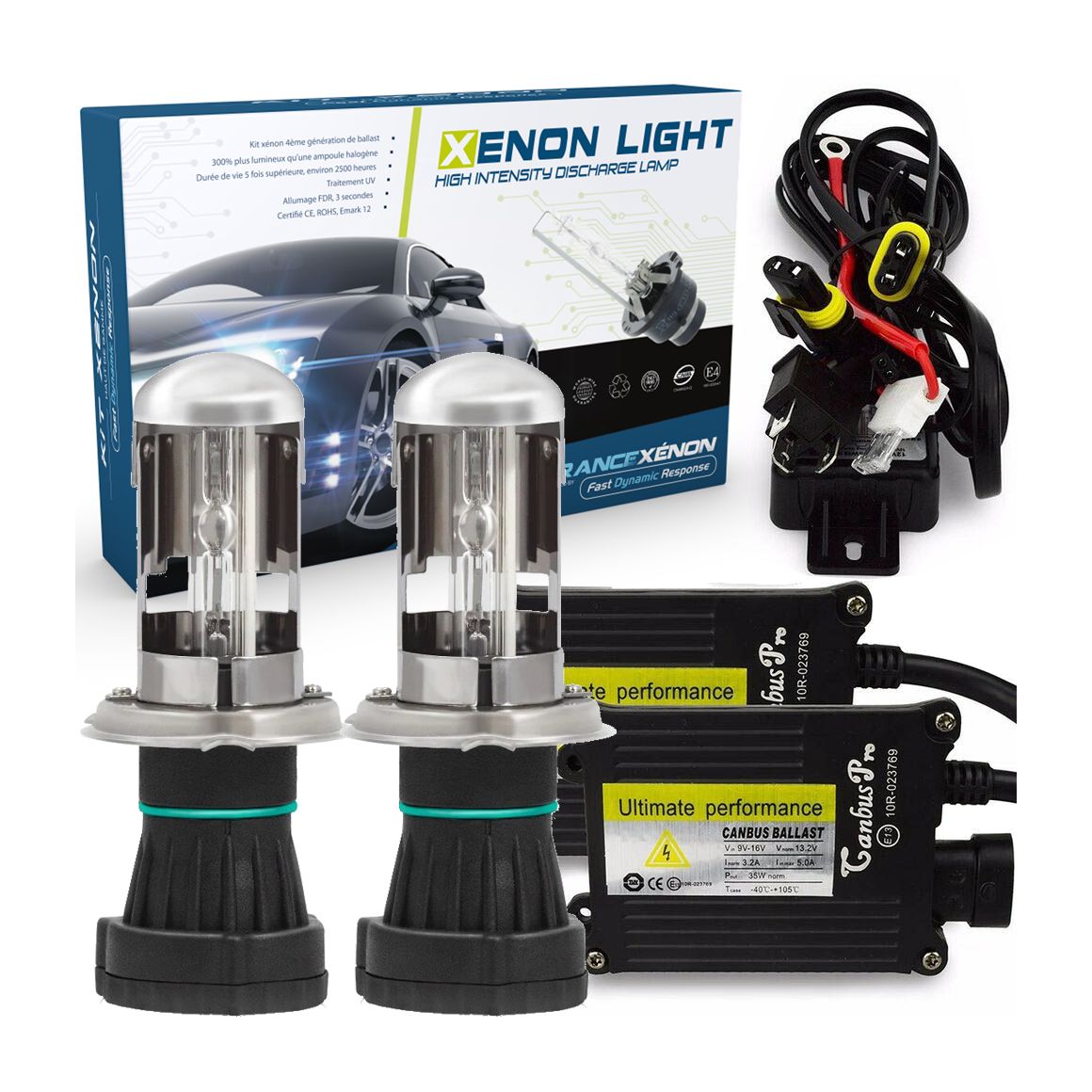 H4-3 bi-xénon - 6000°K - 24V Ballast normal - camion