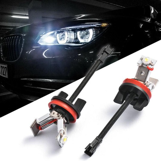 Pack Angel Eyes H8 V-Type 6W LED BMW E70 / E71 / E60 / E61 / E63 / E64 / E87 / E92 / E93 - NIEUW - type H8 - 2 jaar garantie