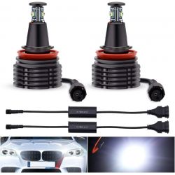 2x Ampoules LED Angel Eyes H8 40W 360° pour BMW E70 / E71 / E60 / E61 / E63(07-) / E64(07-) / E90LCI / E92 / E93  - Garantie 3 a
