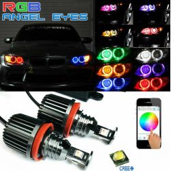 Pack 2 ampoules LED angel eyes H8 RGB 30W Compatible avec BMW* - Garantie 2 compatible avec 