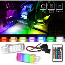 Kits d'éclairage intérieur à Led RGB - VW* Golf, Passat, Tiguan, Touareg, Jetta, Scirocco - La paire