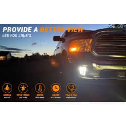 Dodge RAM LED fog light - 2013 - 2018 - homologated - XenLed - 48W - smoked