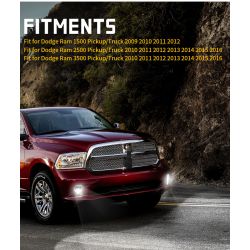 Dodge RAM antibrouillard LED - 2013 - 2018 - homologué - XenLed - 48W - fumé - la paire - 2000Lms