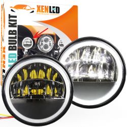 Auxiliary LED headlights 4.5" Harley Davidson 30W - Glide / Fat Boy - Homologated - The pair