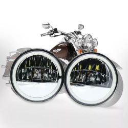 Phares LED auxiliaires 4.5" Harley Davidson 30W - Glide / Fat Boy - Homologué - La paire