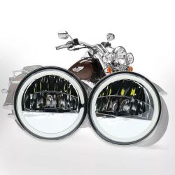 Faros auxiliares LED 4.5" Harley Davidson 30W - Glide / Fat Boy - Homologados - La pareja