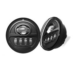 Phares LED auxiliaires 4.5" Harley Davidson 34W - Glide / Fat Boy - Homologué - La paire