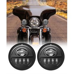 Auxiliary LED headlights 4.5" Harley Davidson 34W - Glide / Fat Boy - Homologated - The pair